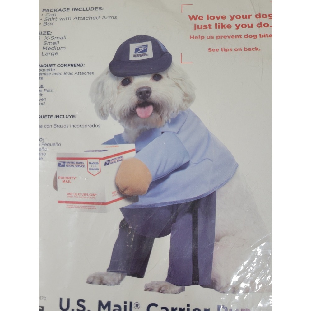 USPS Mail Carrier Dog Halloween Costume Large Blue Mailman Pet Pup Photo Shoot